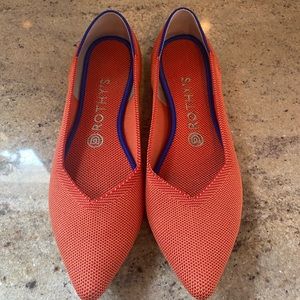 Orange pointed toe Rothys